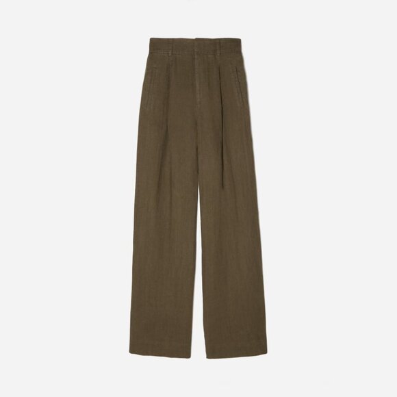 NWT Everlane Linen Way-High Drape Pant in Beech Size 6 Beech - Picture 3 of 9